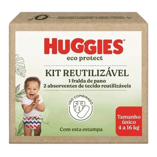 Kit Fralda Reutilizável Huggies Eco Protect - Listrado